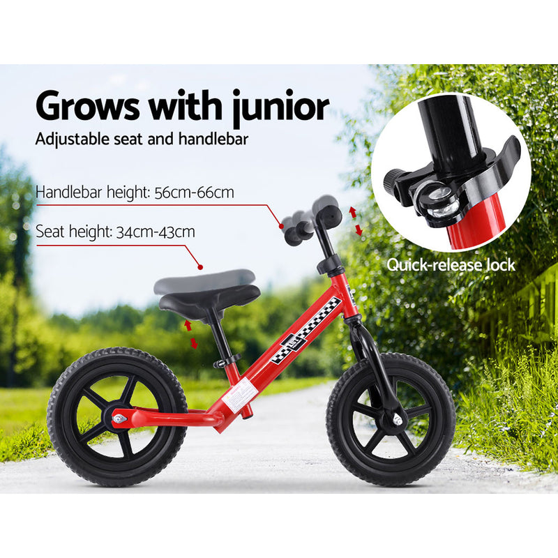 Kids Balance Bike Ride On Toys Push Bicycle Wheels Toddler Baby 12" Bikes Red - Sale Now