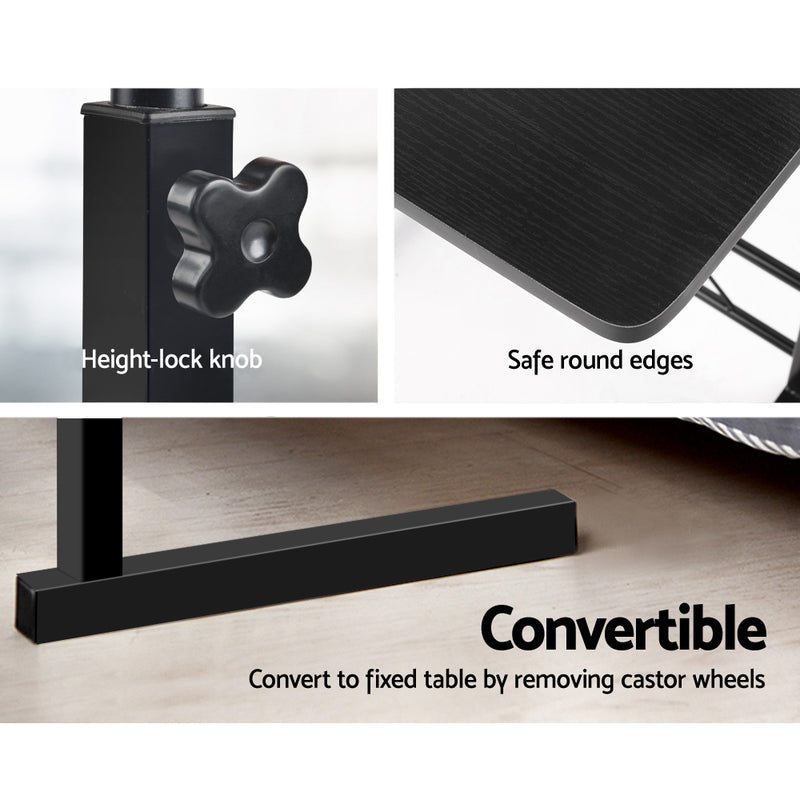 Portable Adjustable Wooden Latpop Stand - Black - Sale Now