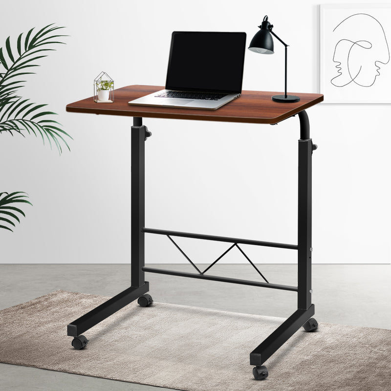 Mobile Twin Laptop Desk - Dark Wood - Sale Now