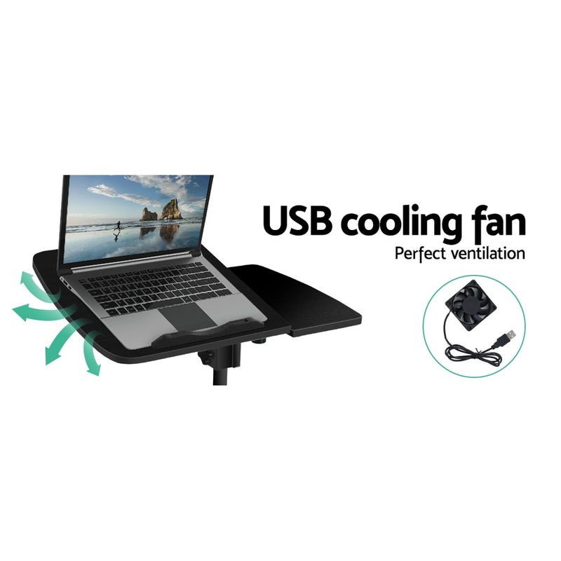 Adjustable Computer Stand with Cooler Fan - Black - Sale Now