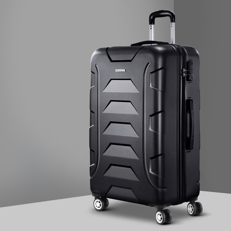 Wanderlite 28" Luggage Sets Suitcase Trolley Travel Hard Case Lightweight Black - Sale Now