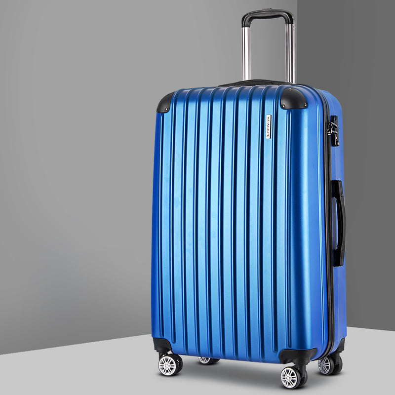 Wanderlite 28inch Lightweight Hard Suit Case Luggage Blue - Sale Now