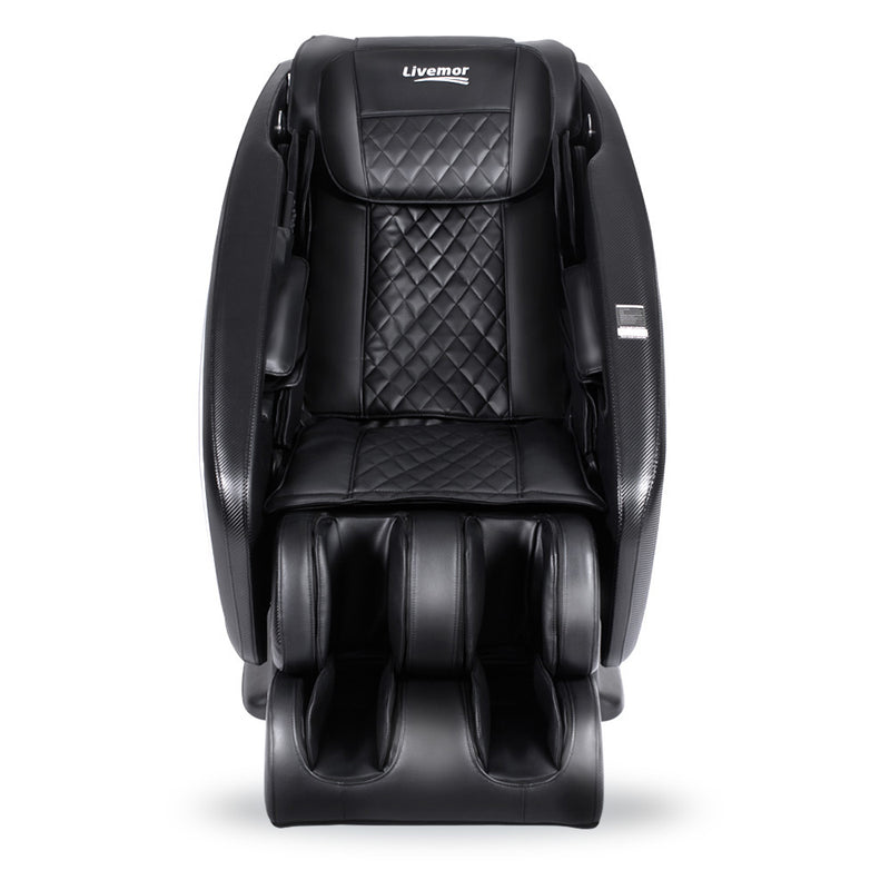 Livemor 3D Electric Massage Chair Shiatsu SL Track Full Body 58 Air Bags Black - Sale Now