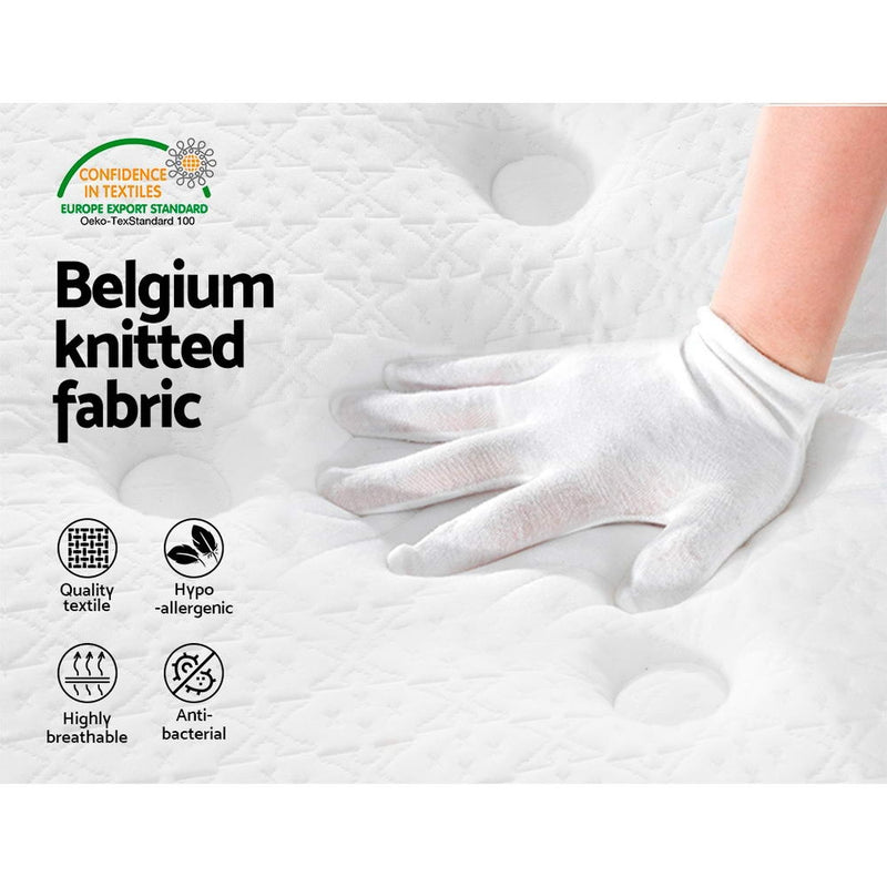 Giselle Bedding Double Size Mattress Euro Top Bed Bonnell Spring Foam 21cm - Sale Now