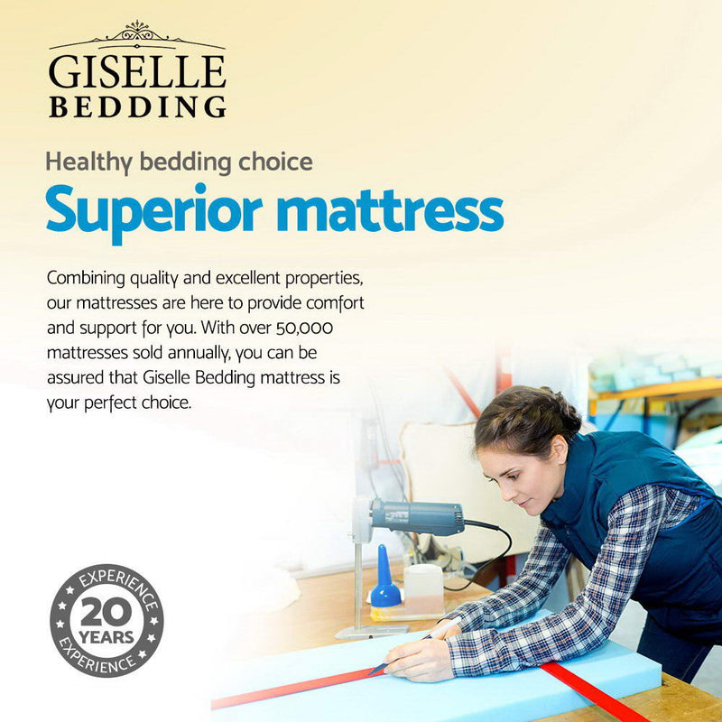 Giselle Bedding KING SINGLE Size Mattress Bed Pocket Spring Foam Bamboo 34CM - Sale Now