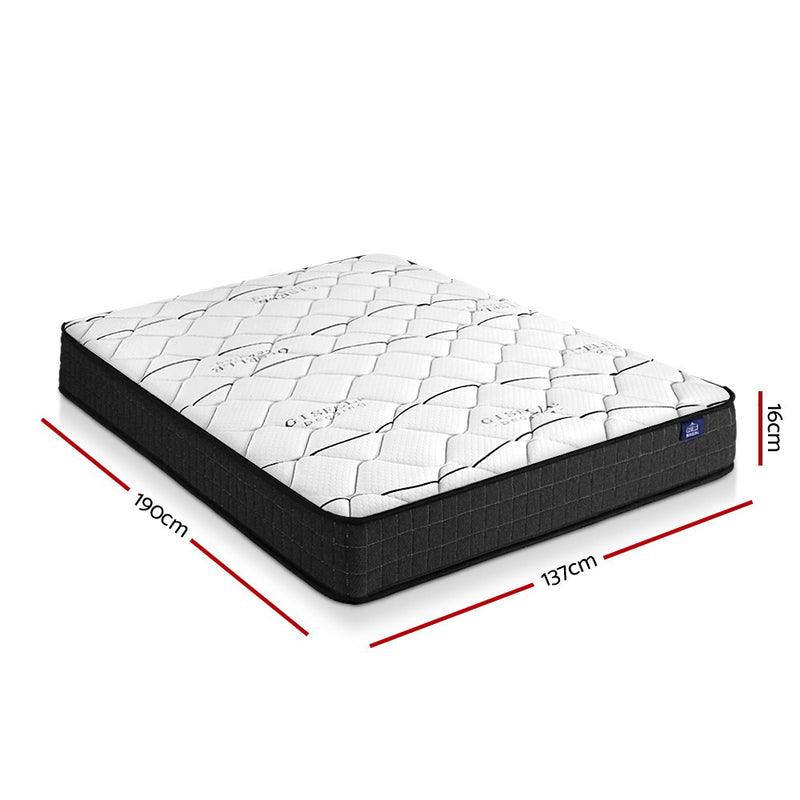 Giselle Bedding Double Size Mattress Bed Medium Firm Foam Bonnell Spring 16cm - Sale Now