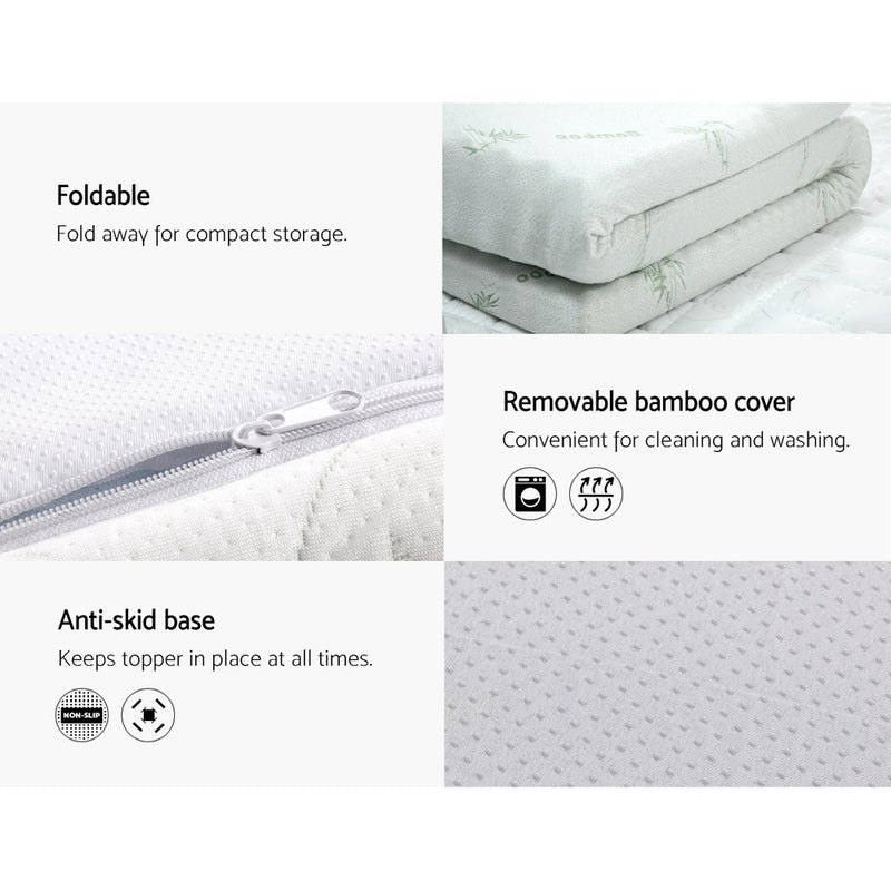 Giselle Bedding Cool Gel Memory Foam Mattress Topper w/Bamboo Cover 8cm - King - Sale Now