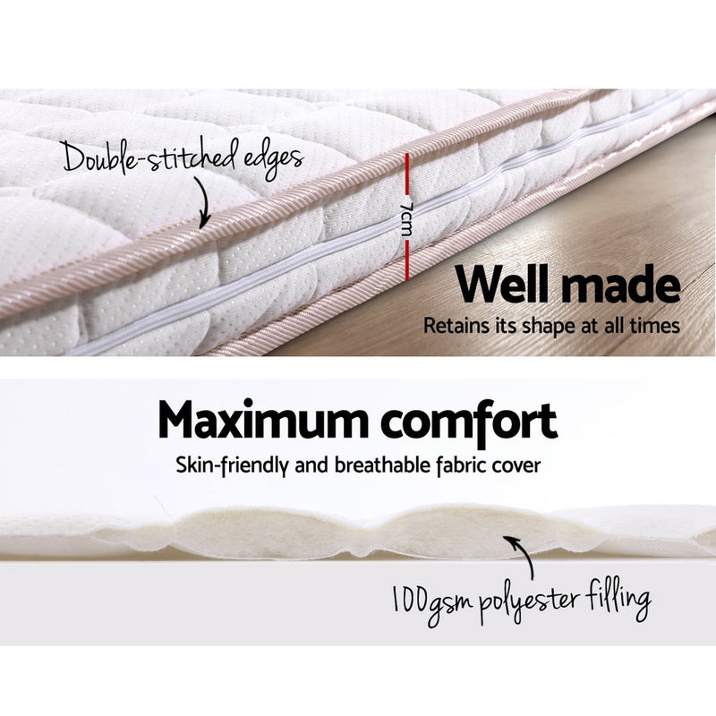 Giselle Bedding Memory Foam Mattress Topper Bed Underlay Cover Queen 7cm - Sale Now