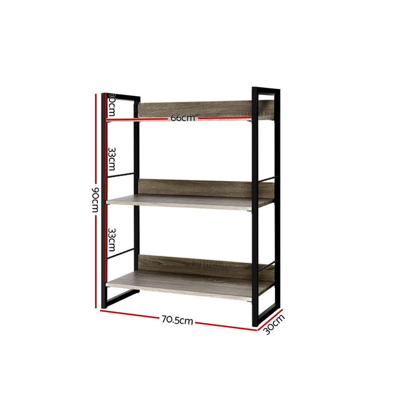 Artiss Bookshelf Display Shelves Metal Bookcase Wooden Book Shelf Wall Storage - Sale Now