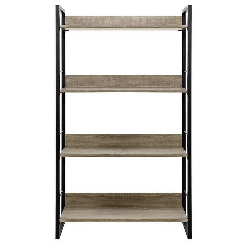 Artiss Book Shelf Display Shelves Corner Wall Wood Metal Stand Hollow Storage - Sale Now