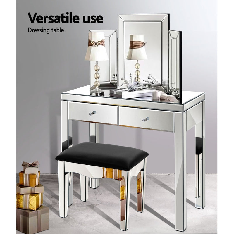Artiss Mirrored Furniture Dressing Console Hallway Hall Table Sidebaord Drawers - Sale Now