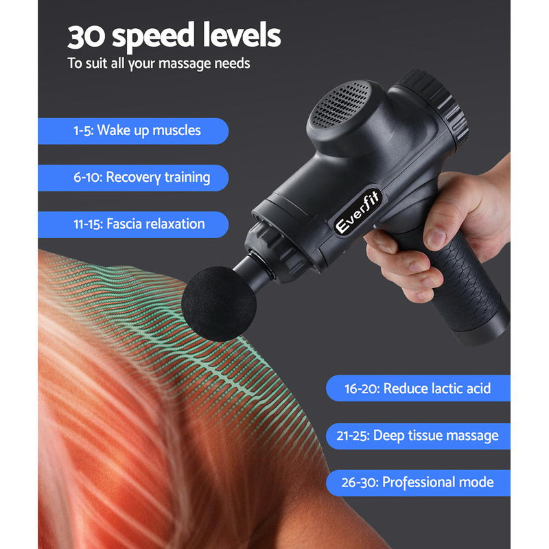 Massage Gun Electric Massager Vibration 6 Heads Muscle Therapy Percussion Tissue - Sale Now