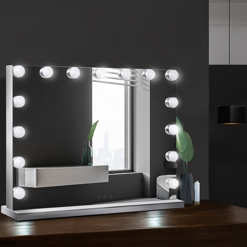 Embellir Hollywood Frameless Makeup Mirror With 15 LED Lighted Vanity Beauty 58cm x 46cm - Sale Now