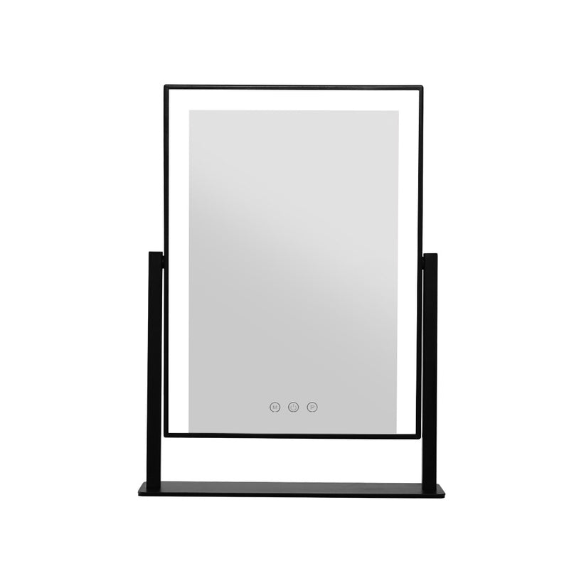 Embellir LED Makeup Mirror Hollywood Standing Mirror Tabletop Vanity Black - Sale Now