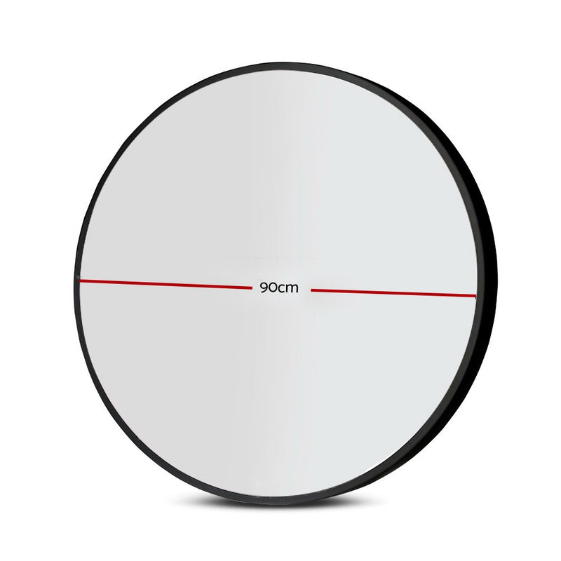Embellir 90CM Wall Mirror Bathroom Makeup Mirror Round Frameless Polished - Sale Now