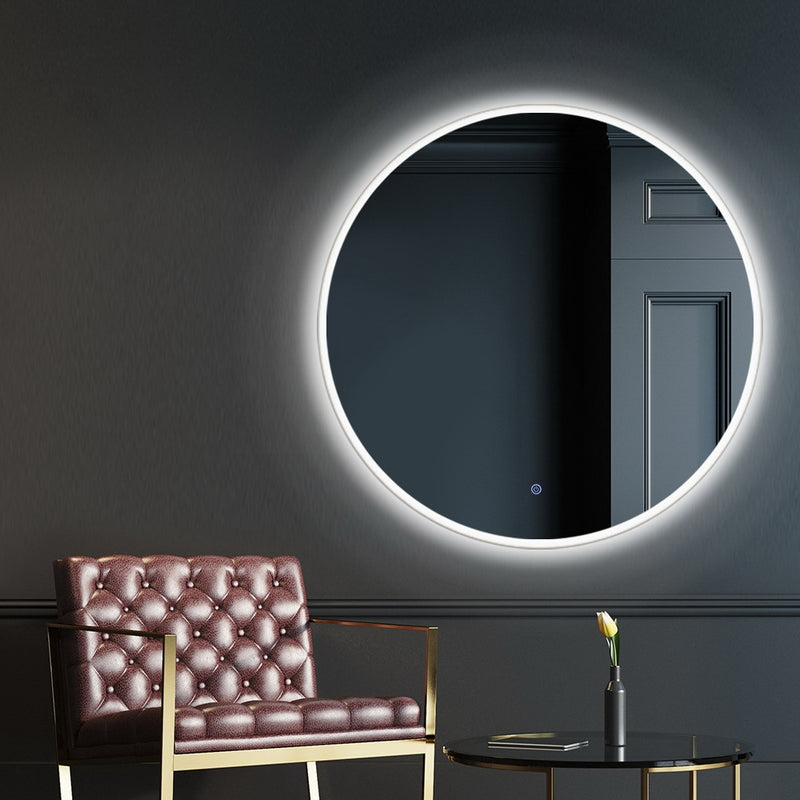 Embellir LED Wall Mirror Bathroom Light 80CM Decor Round decorative Mirrors - Sale Now