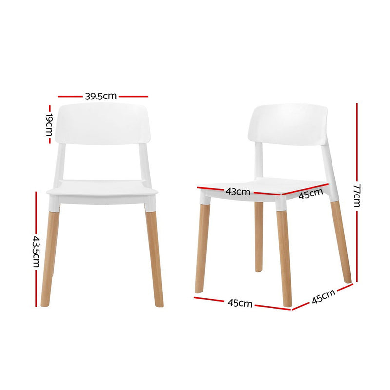 Artiss Set of 4 Belloch Replica Dining Chairs Kichen Cafe Stackle Beech Wood Legs White - Sale Now