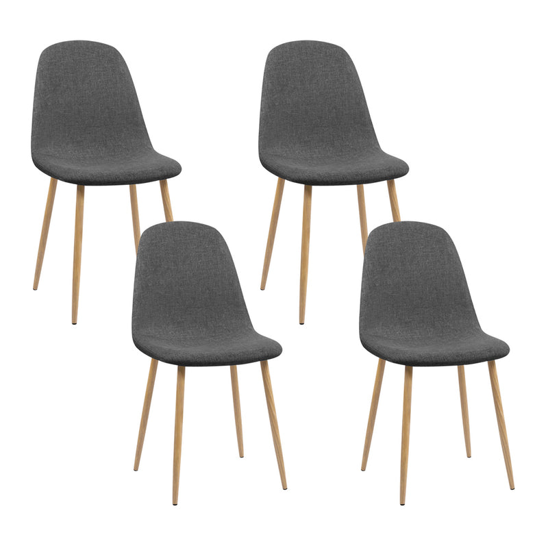 Artiss Set of 4 Adamas Fabric Dining Chairs - Dark Grey