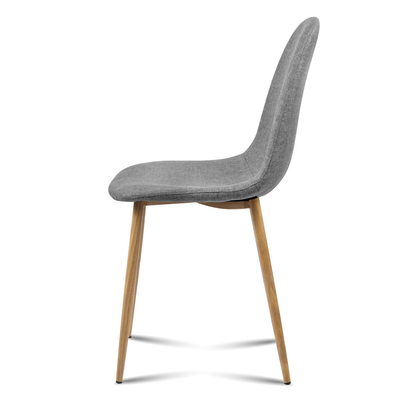 Artiss Set of 4 Adamas Fabric Dining Chairs - Light Grey - Sale Now