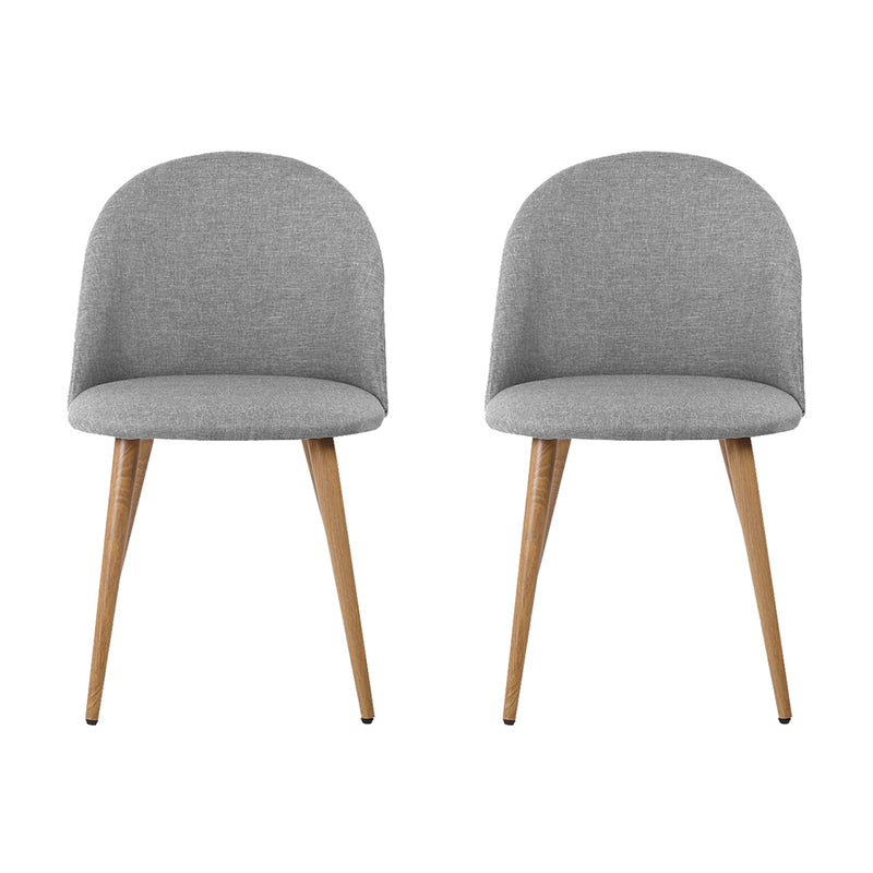 2 X Artiss Dining Chairs Light Grey - Sale Now
