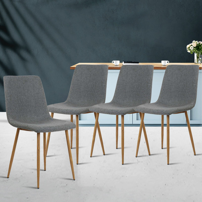 Artiss Set of 4 Collins Dining Chairs - Dark Grey - Sale Now