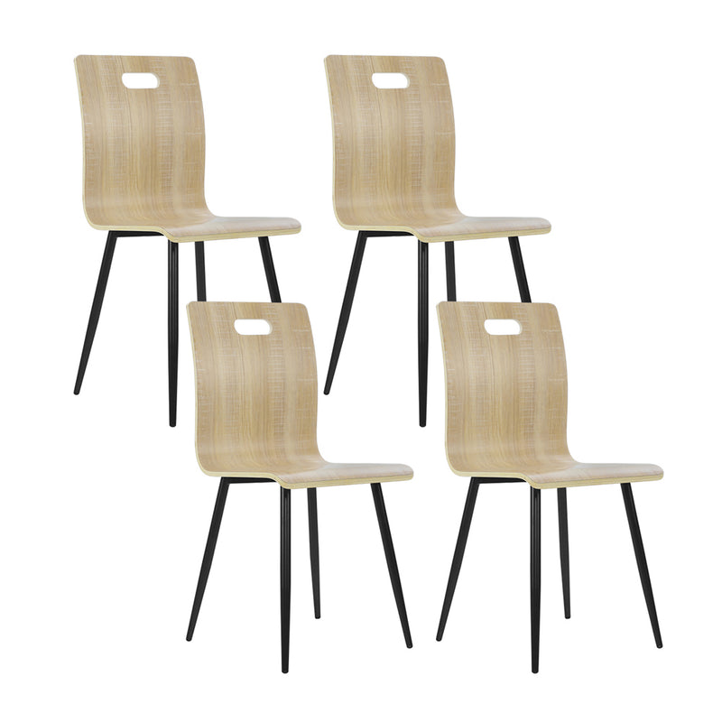 Artiss Set of 4 Dining Chairs Bentwood Seater Metal Legs Cafe Kitchen Chair Wooden