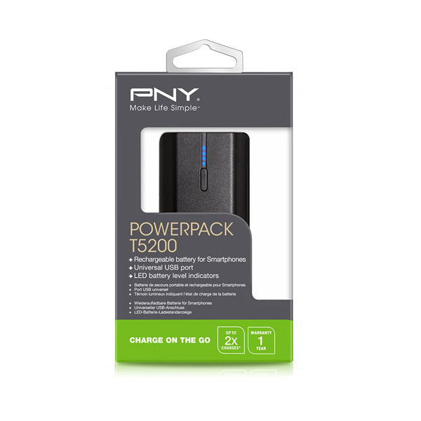 PNY (T2600) 2600mAh Universal Rechargeable Battery Bank - Sale Now