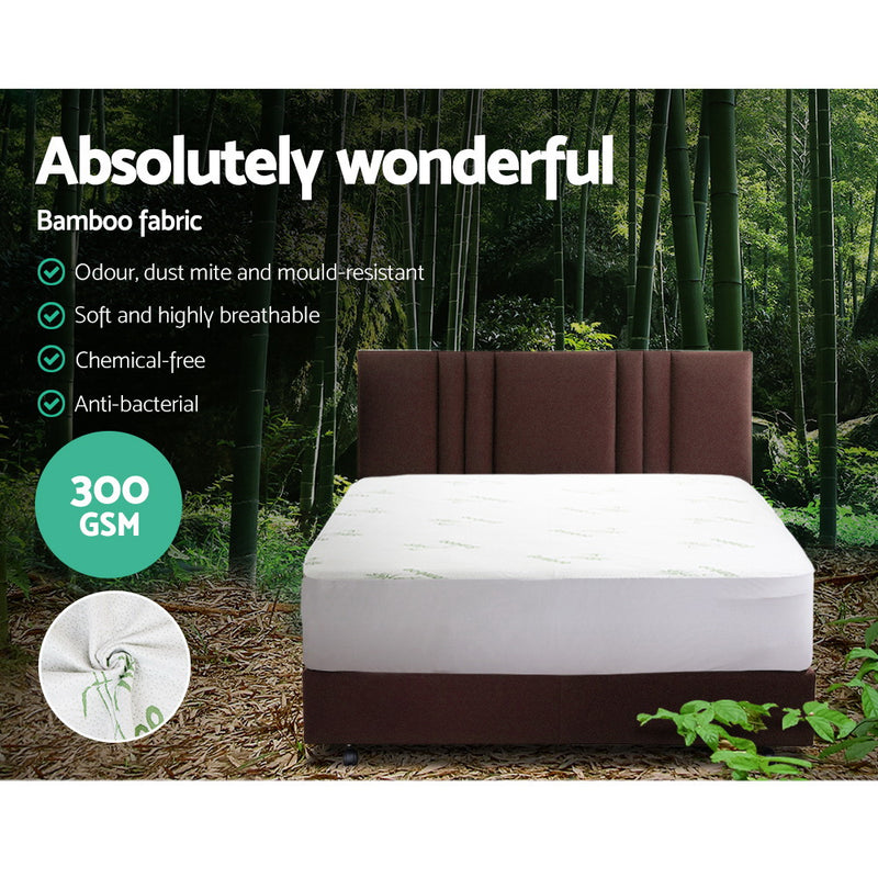 Giselle Bedding Giselle Bedding Bamboo Mattress Protector Double - Sale Now
