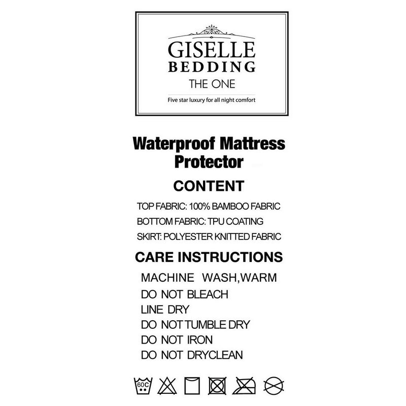Giselle Bedding Giselle Bedding Bamboo Mattress Protector Single - Sale Now