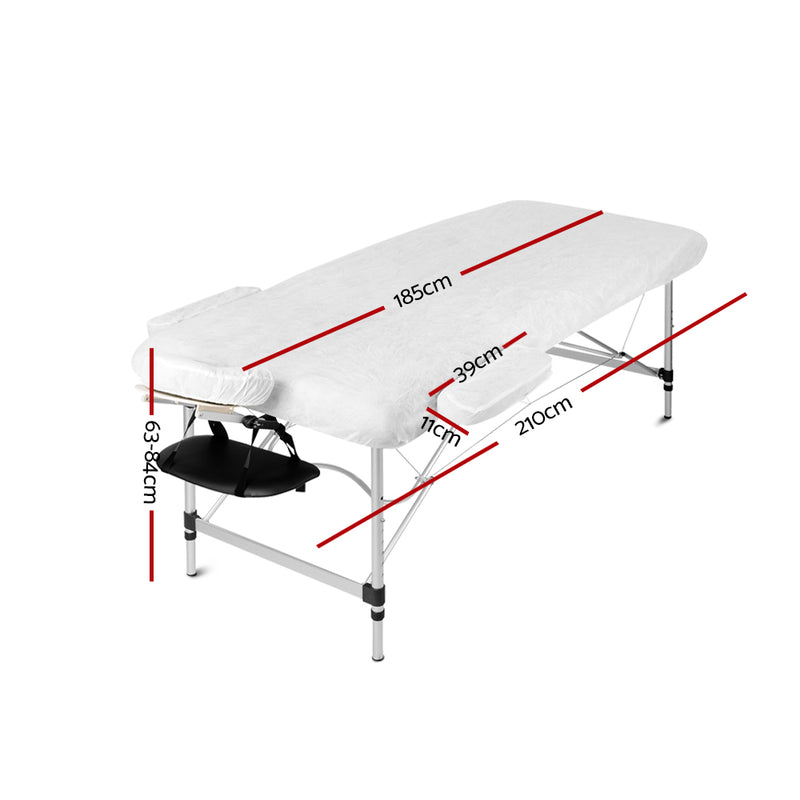 Zenses 3 Fold Portable Aluminium Massage Table - Black - Sale Now