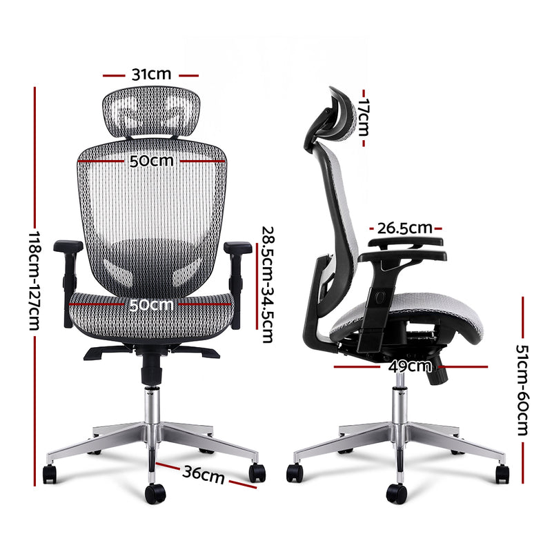 Artiss Office Chair Gaming Chair Computer Chairs Mesh Net Seating Grey - Sale Now