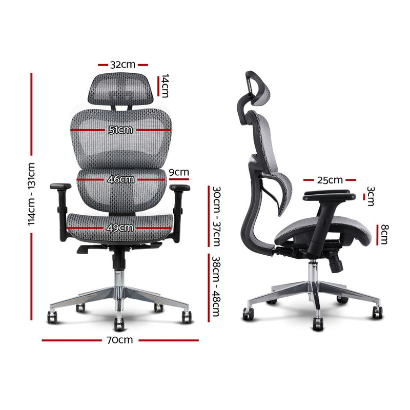 Artiss Office Chair Computer Gaming Chair Mesh Net Seat Grey - Sale Now