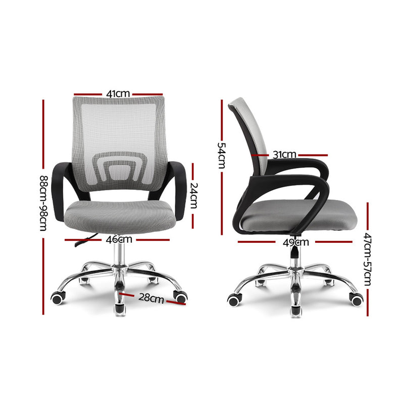 Artiss Office Chair Gaming Chair Computer Mesh Chairs Executive Mid Back Grey - Sale Now