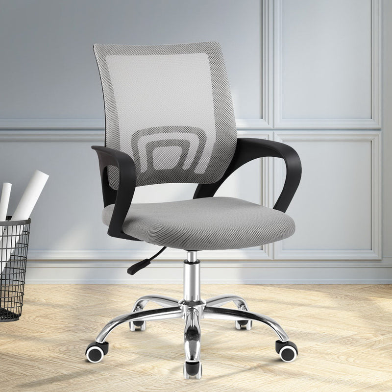 Artiss Office Chair Gaming Chair Computer Mesh Chairs Executive Mid Back Grey - Sale Now