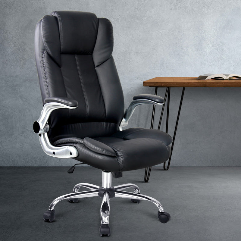 PU Leather Executive Office Desk Chair - Black - Sale Now