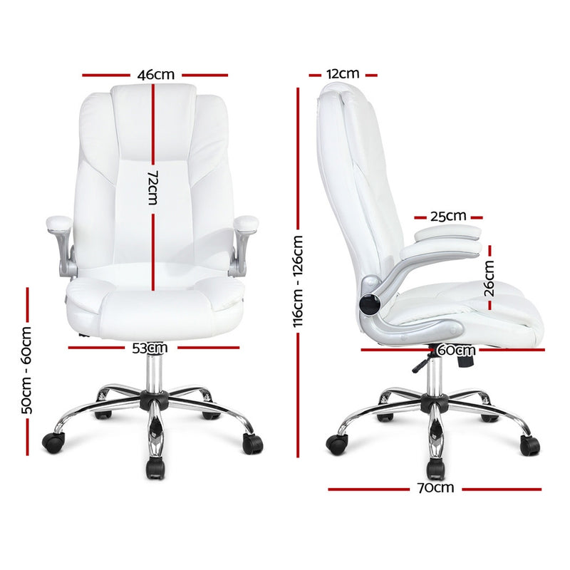 PU Leather Executive Office Desk Chair - White - Sale Now