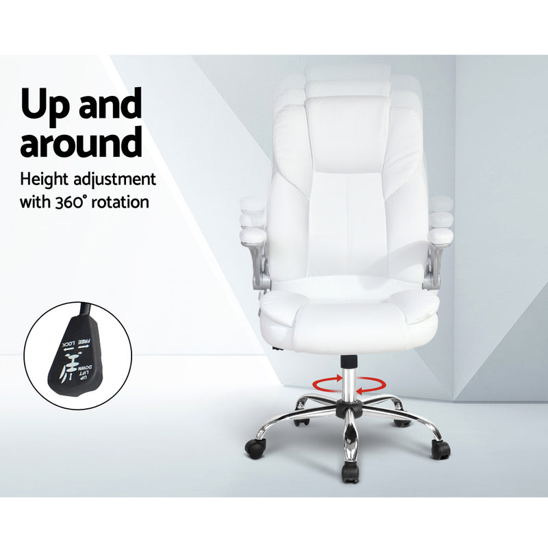 PU Leather Executive Office Desk Chair - White - Sale Now