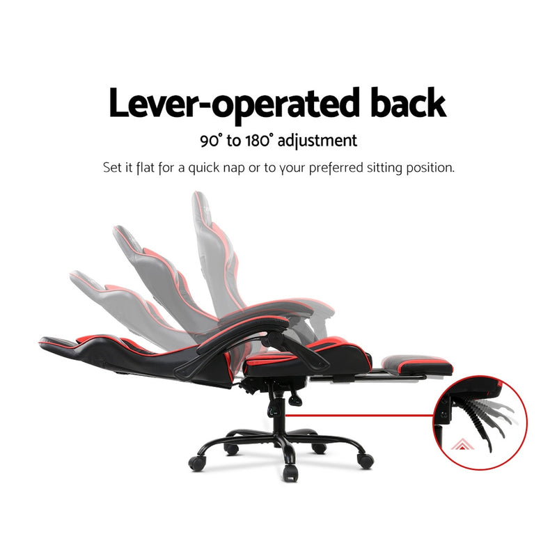 Gaming Office Chair Computer Seating Racer Black and Red - Sale Now