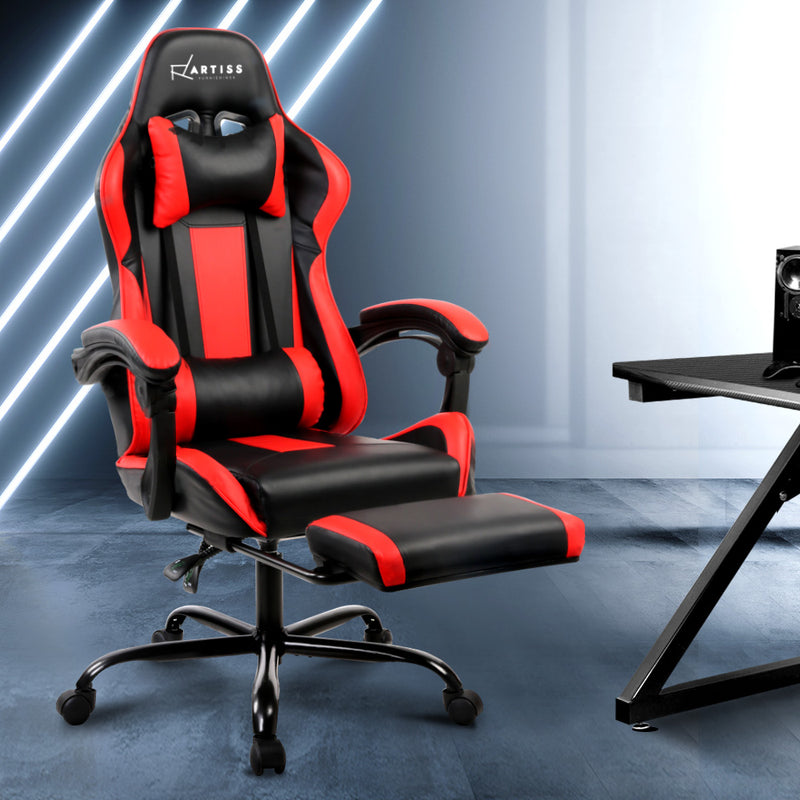 Gaming Office Chair Computer Seating Racer Black and Red - Sale Now