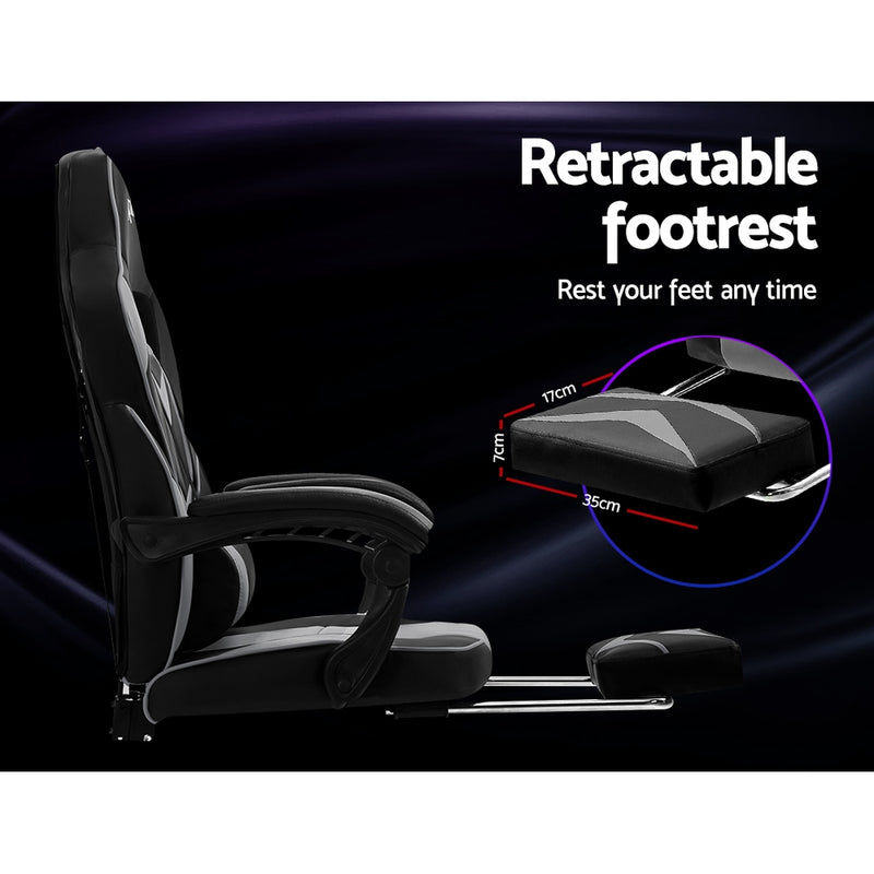 Artiss Office Chair Computer Desk Gaming Chair Study Home Work Recliner Black Grey - Sale Now