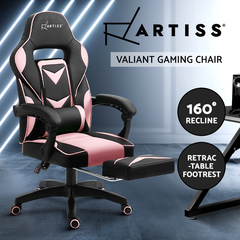 Artiss Office Chair Computer Desk Gaming Chair Study Home Work Recliner Black Pink - Sale Now