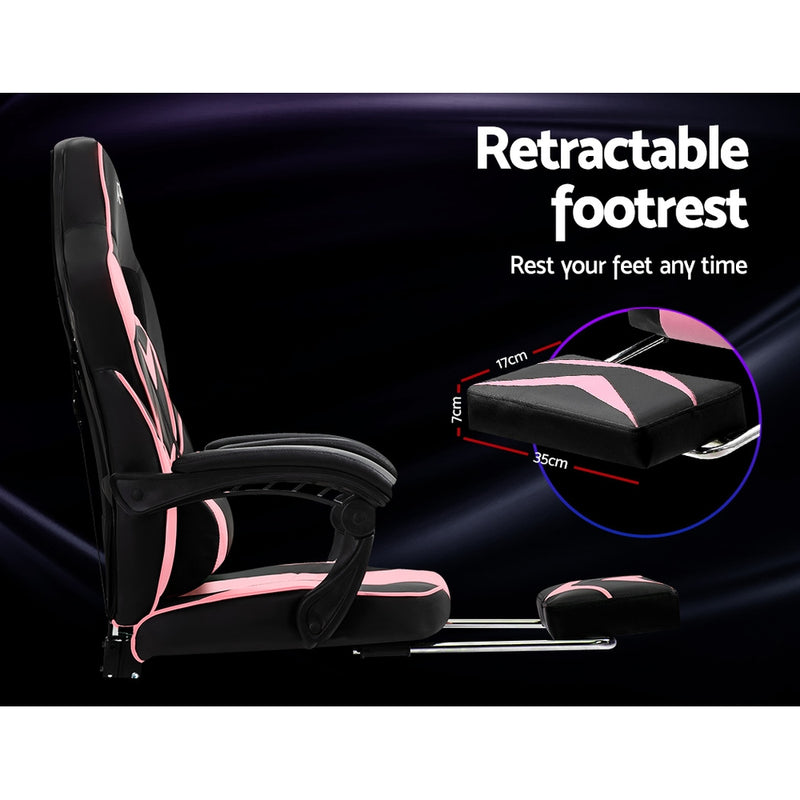 Artiss Office Chair Computer Desk Gaming Chair Study Home Work Recliner Black Pink - Sale Now