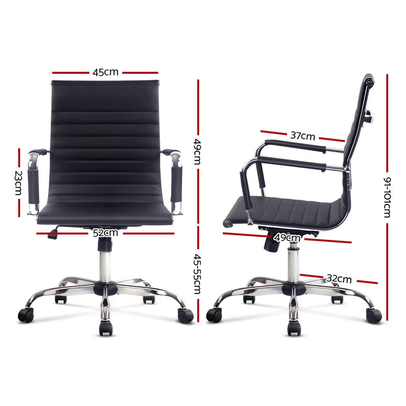 Artiss Gaming Office Chair Computer Desk Chairs Home Work Study Black Mid Back - Sale Now