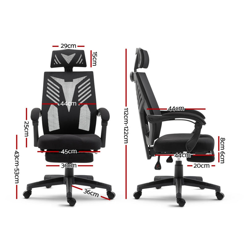 Artiss Gaming Office Chair Computer Desk Chair Home Work Recliner Black - Sale Now