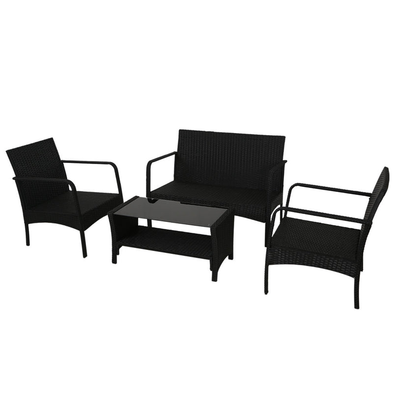 Gardeon Outdoor Furniture Lounge Table Chairs Garden Patio Wicker Sofa Set - Sale Now