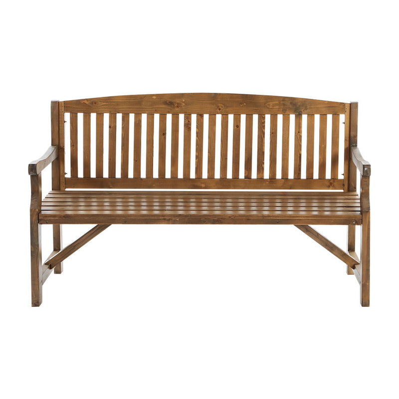 Gardeon Wooden Garden Bench Chair Natural Outdoor Furniture Décor Patio Deck 3 Seater - Sale Now