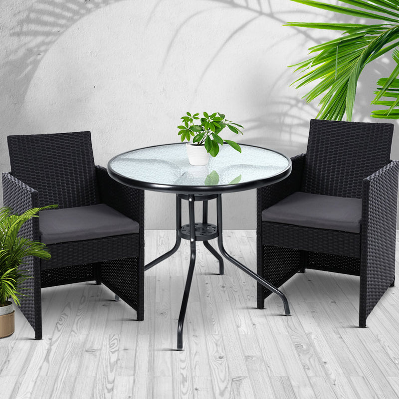 Gardeon Patio Furniture Dining Chairs Table Patio Setting Bistro Set Wicker Tea Coffee Cafe Bar Set - Sale Now