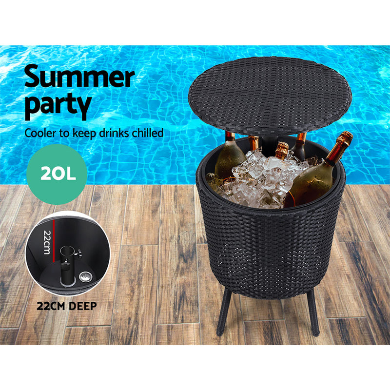 Gardeon Bar Table Outdoor Setting Cooler Ice Bucket Storage Box Party Patio Coffee Pool - Sale Now