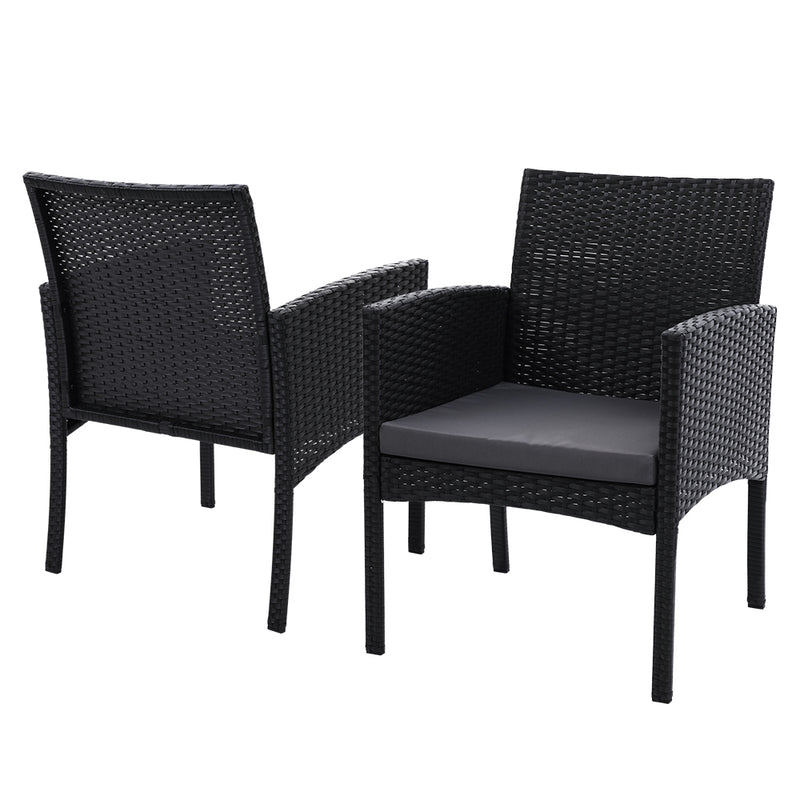 Gardeon Outdoor Furniture Wicker Chairs Bar Table Cooler Ice Bistro Set Bucket Patio Coffee - Sale Now