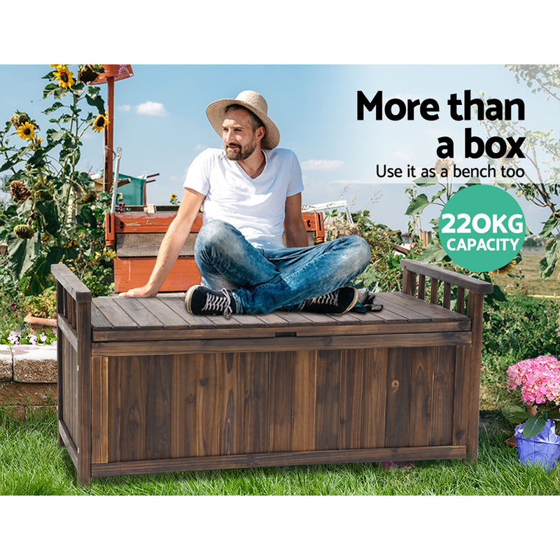 Gardeon Outdoor Storage Box Wooden Garden Bench Chest Toy Tool Sheds Furniture - Sale Now